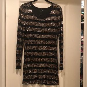 Joe’s Jeans Black/Gold Long Sleeve Mini Dress